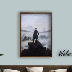 Wędrowiec nad Morzem Mgły Płótno – Caspar David Friedrich Druk – Sztuka Romantyzmu – Klasyczne Niemieckie Malarstwo dla Ponadczasowego Wystroju
