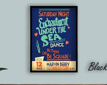Póster en lienzo de Regreso al futuro: El encanto bajo el mar, impresión artística retro de baile de graduación de 1955, decoración de pared de película vintage, idea de regalo para fanáticos.