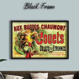 Vintage French Toy Canvas Poster – Aux Buttes Chaumont Jouets Canvas Print – Firmin Bouisset Retro Wall Art – Friends Monica Poster
