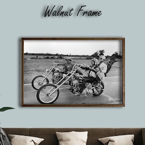 Easy Rider Motorcycle Canvas Poster, 1969 Classic Film Wall Art, Peter Fonda & Dennis Hopper Photo Print, Vintage Biker Movie Decor
