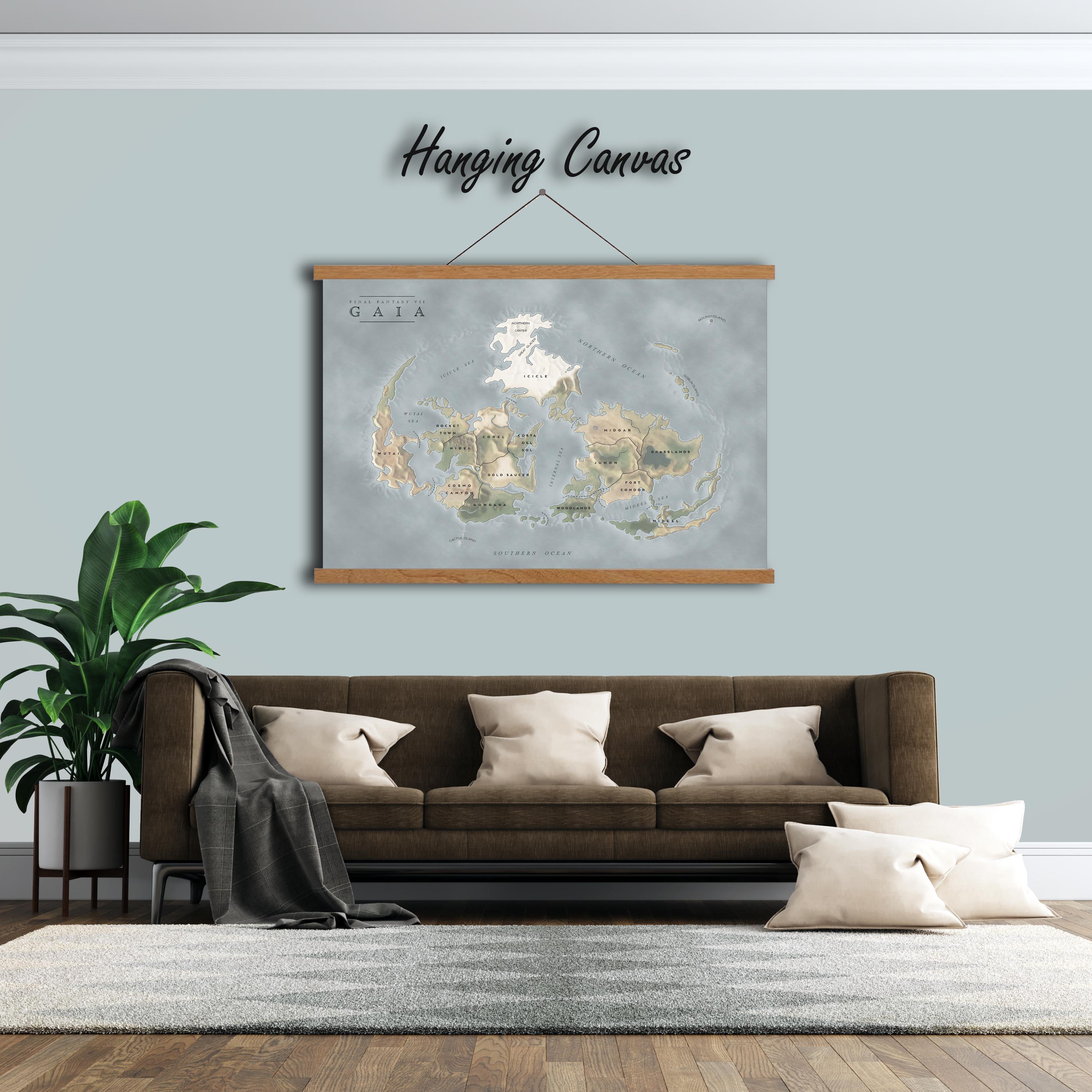 Final Fantasy VII Gaia Map Poster, Video Game Wall Art, FF7 World Map  Canvas, Gamer Room Decor, Retro RPG Gift for Final Fantasy Fans - Etsy