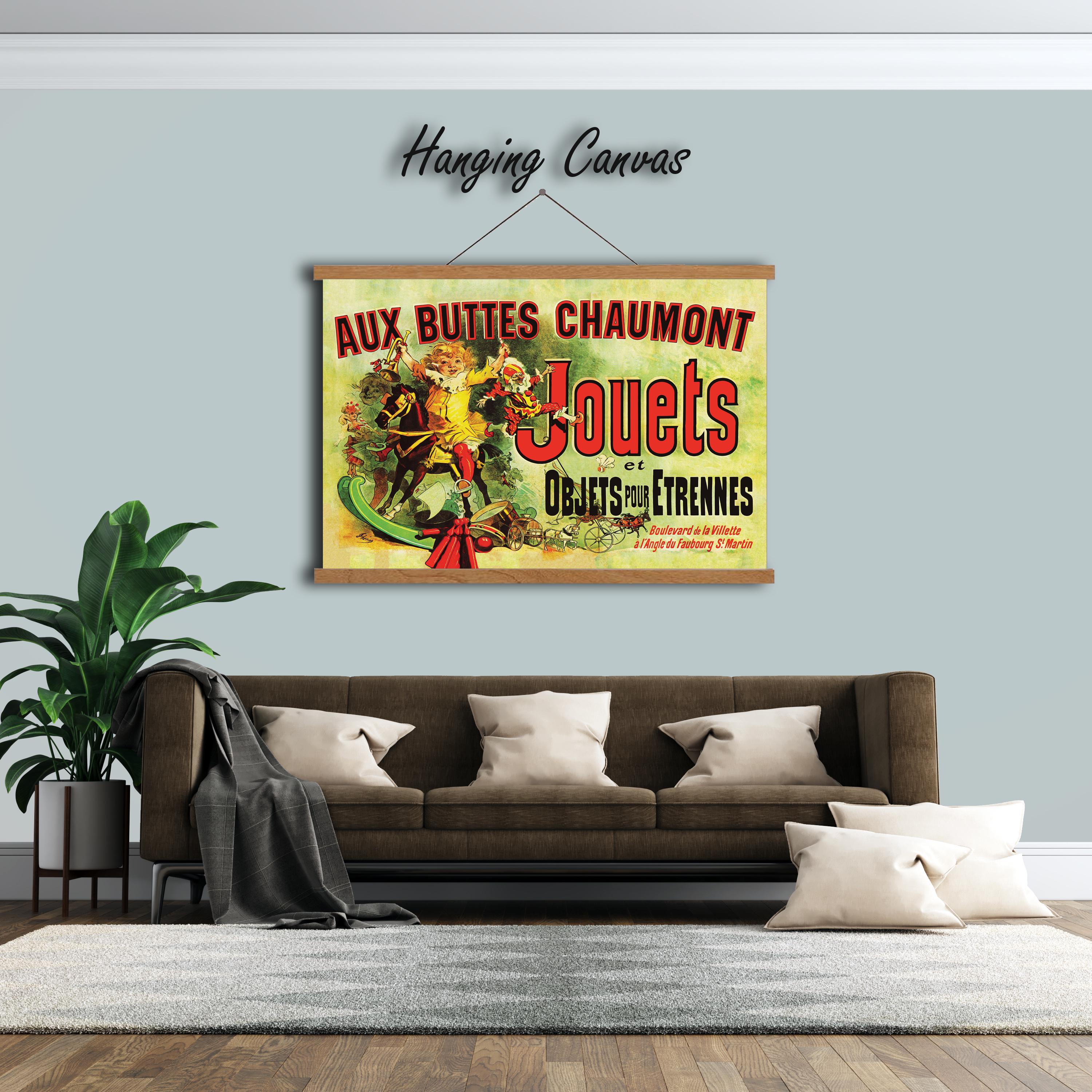 Vintage French Toy Canvas Poster – Aux Buttes Chaumont Jouets 