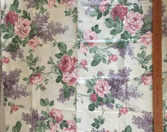 Glossy Floral Cotton Vintage Fabric Lot #435