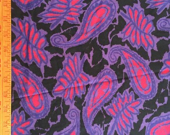Purple Paisley Party Rayon Fabric Yardage Lot #422