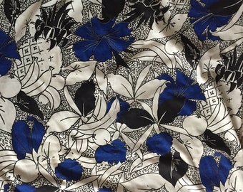 Blue Black Knit Vintage Fabric Lot #385