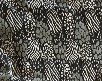 Black Leopard  Sweater Knit Vintage Fabric Lot #390