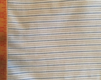 Blue and Tan Stripe Vintage Fabric Lot #444