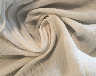 White Crinkle Fabric Yardage Lot #426
