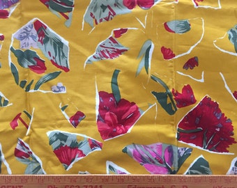 Yellow Rose Petal Vintage Fabric Lot #441