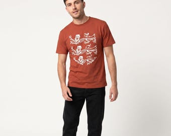 Heavy Metal Three Lions England Football Graphic T-shirt
