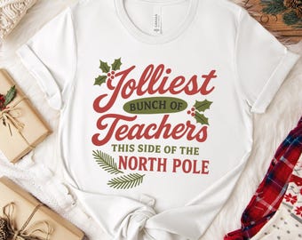 Camiseta navideña del grupo más alegre de profesores: divertida camiseta navideña