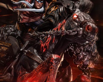 Aspect of War Garage Kit - Demonic Horseman Statue 1:8 Scale - 3D Printed Apocalyptic Harbinger Resin Figure