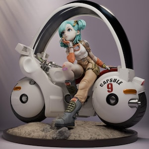 Brilliant Tech Adventurer Garage Kit - Retro-Tech Motorcykelstaty Skala 1/12 - 3D-utskriven Resinfigur från Kapseleran