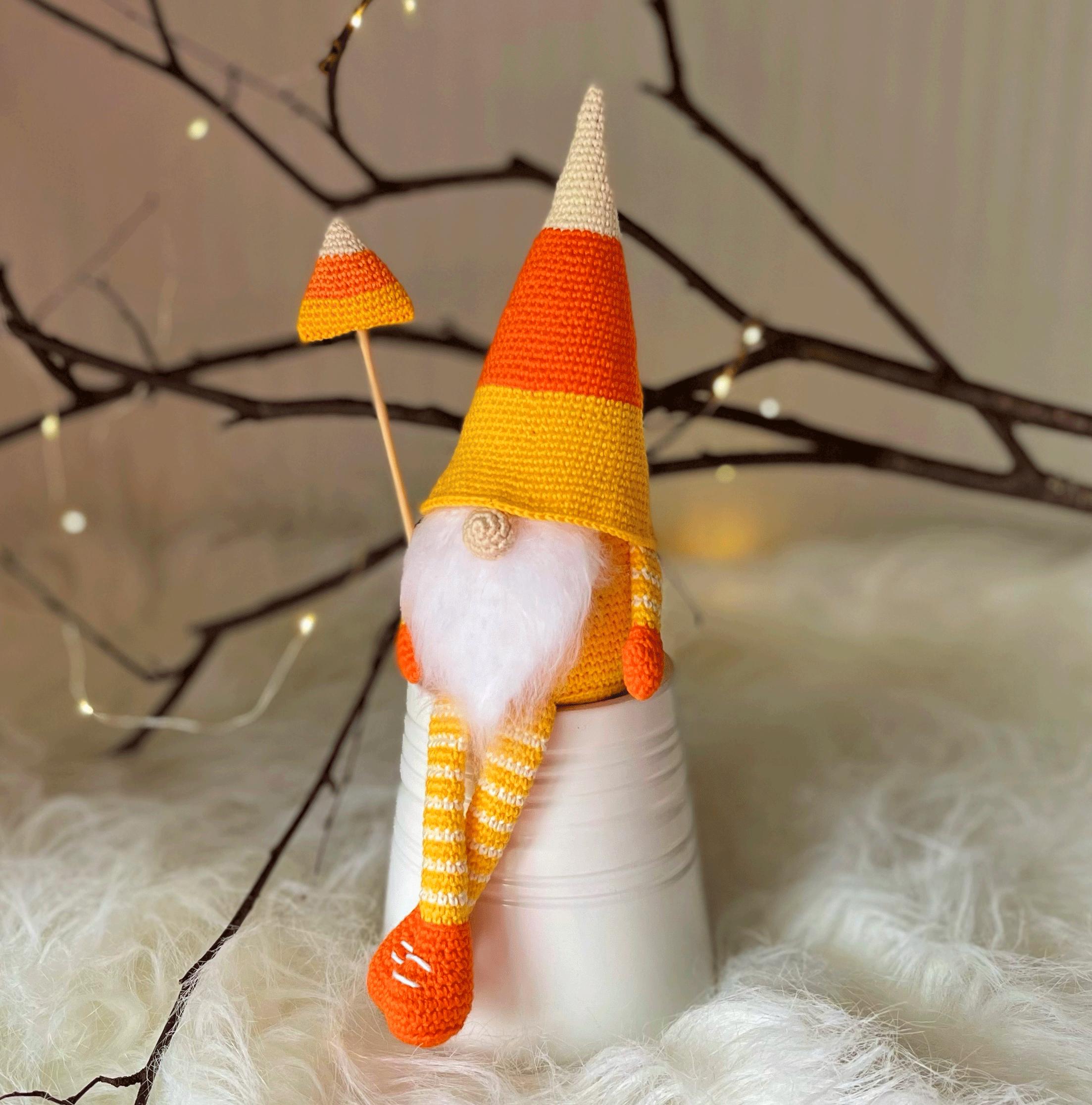 Crchet Gnome Pattern Amigurumi PDF Easybeginner Halloween Candy Corn - Etsy