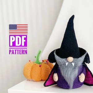 Halloween crochet pattern, Halloween gnome crochet pattern, Crochet Halloween amigurumi pattern, Crochet Halloween decor