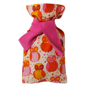 Hotties™ Flannel Cover (Hot Water Bottle sold separately) | Pink Owls
