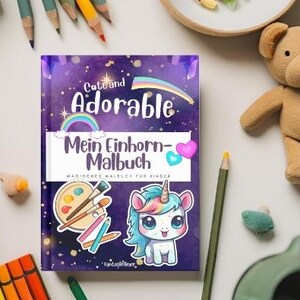 Einhorn-Malbuch für Kinder mit 60 magischen Ausmalbildern. Fördert Kreativität und Feinmotorik. Perfekt zum Ausdrucken, ideal für Kinder ab 3 Jahren. Tolle Geschenkidee für kleine Einhorn-Fans