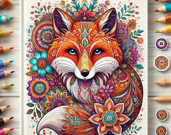 Fox Coloring Book - 30 different fox motifs