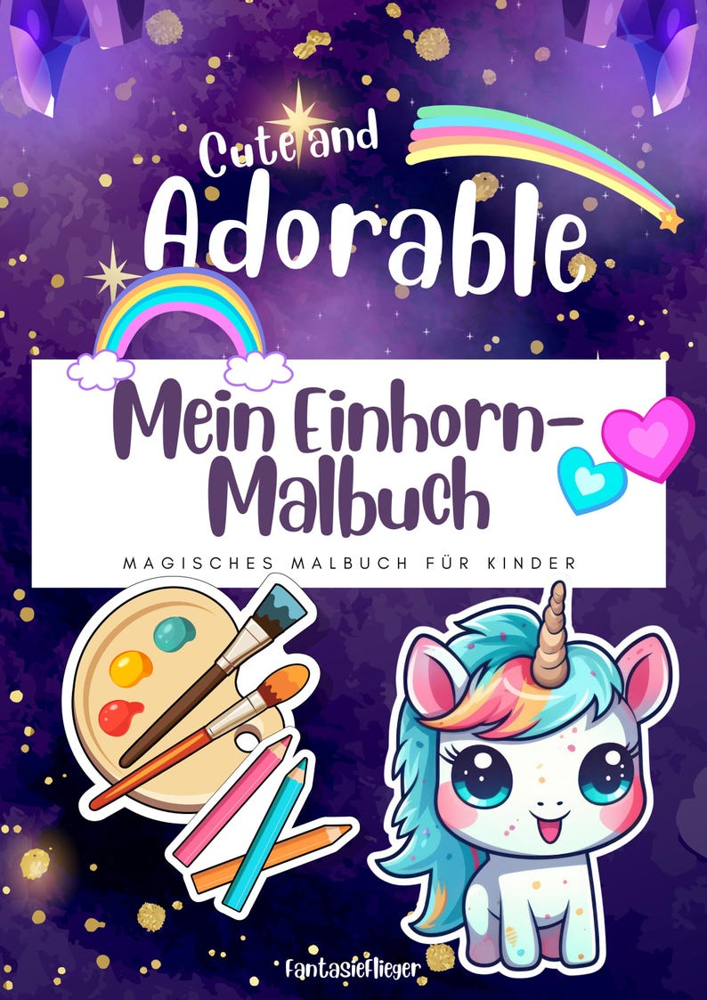 Einhorn-Malbuch für Kinder mit 60 magischen Ausmalbildern. Fördert Kreativität und Feinmotorik. Perfekt zum Ausdrucken, ideal für Kinder ab 3 Jahren. Tolle Geschenkidee für kleine Einhorn-Fans