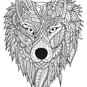 Mandala Malbuch Tiermotive - Wolf