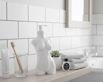 Soap Dispenser, Female Torso Pump Bottle, Modern Bathroom Decor Gift