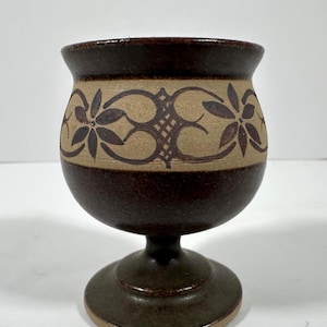 Vintage Chelsea Pottery Goblet – Hand-Painted Floral Chalice, Mid-Century London Art