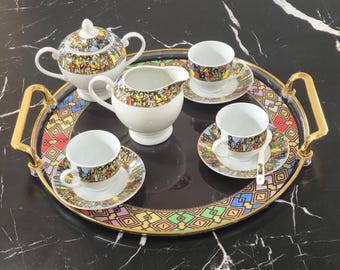 Ethiopian Coffee Ceremony Tray, Habesha Coffee Tray, Food Safe Epoxy Finish, Eritrean Serving Tray, Gift