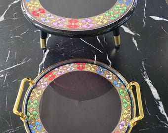Habesha Coffee Ceremony Rekebot & Tray Set | Ethiopian Coffee Ceremony Set | Buna Serving Tray | Traditional Coffee Stand