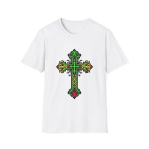 クリスチャンクロスアートTシャツ：インスピレーションあふれるユニセックスグラフィックTシャツ