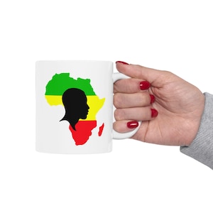 Africa Ceramic Coffee Mug: Ethiopian Design, Home Decor Accent