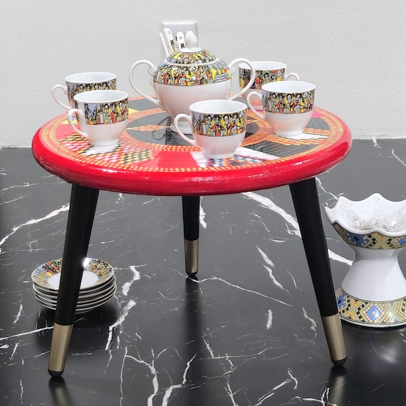 サイドテーブル・ナイトテーブル・ローテーブル Africa Ethiopia Antique Coffee Table Habesha Coffee Ceremony Rekebot | Ethiopian Coffee Cermony Tray