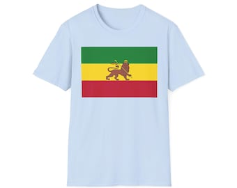 Rasta Lion Flag Unisex T-Shirt | Rastafari Ethiopia Colors, Reggae Roots