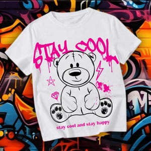 Urban Bear PNG | Streetwear Bear Digital Download | Trendy Cartoon Bear Clipart | Instant Download