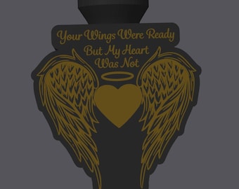 Angel Wings Memorial Lamp Base – 3D Print File for Lithophane Lamp