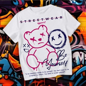 Urban Bear PNG | Streetwear Bear Digital Download | Trendy Cartoon Bear Clipart | Instant Download