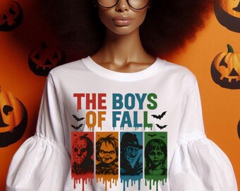 Horror Movie Icons PNG: Chucky, Jason, Freddy, Michael Myers - Halloween Graphic Tee Design