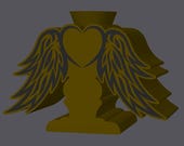 Heart Wings Lamp Base – Memorial Lithophane STL (Digital Download)