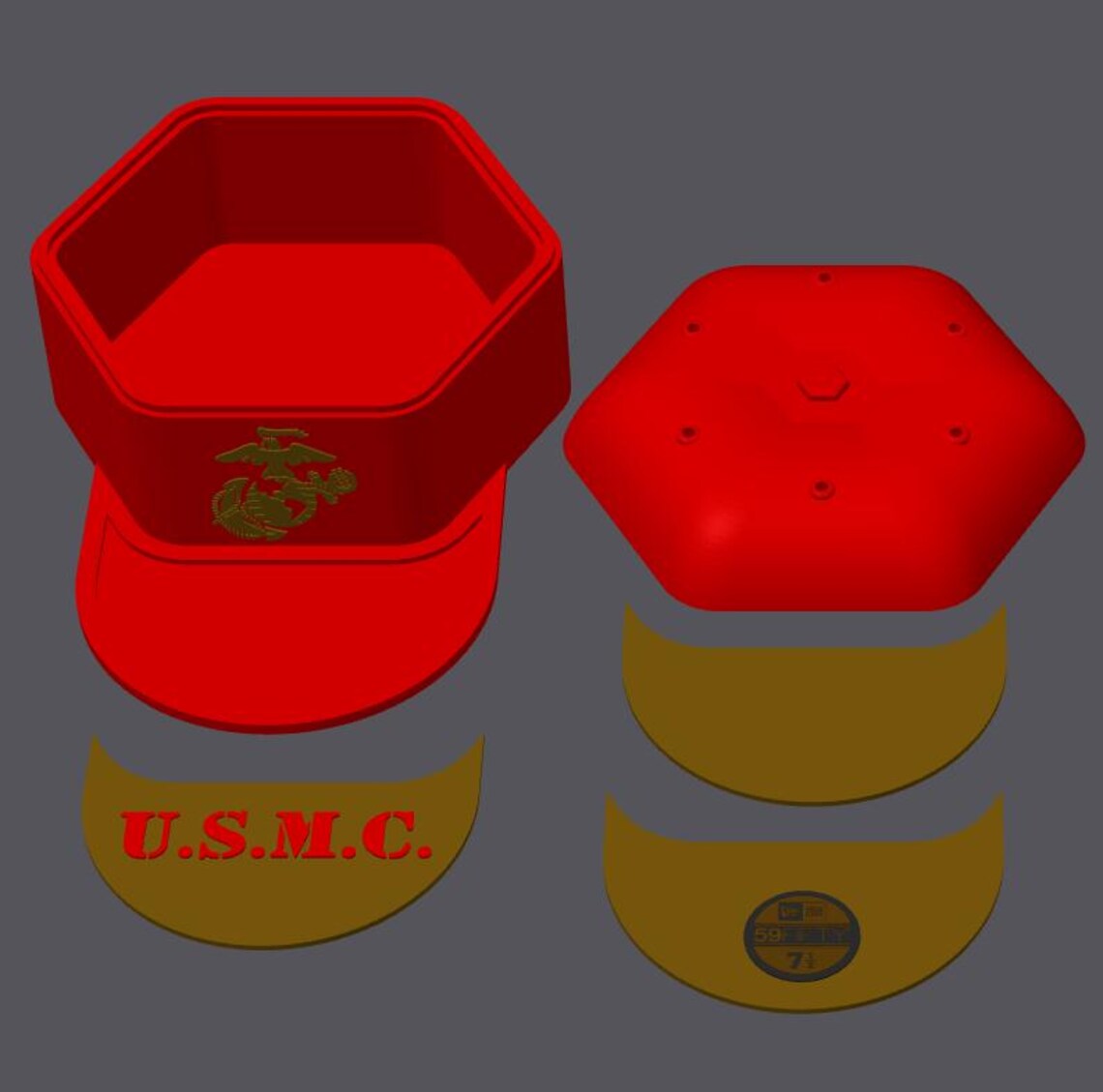 Marines Fitted Cap Gift Box – 3D Print File - Etsy