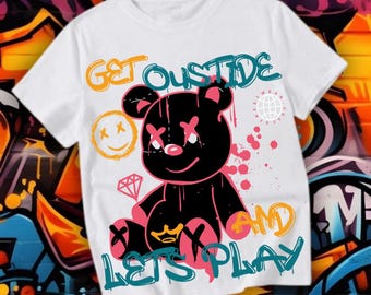 Streetwear Bear PNG: Urban Cartoon Clipart (Digital Download)