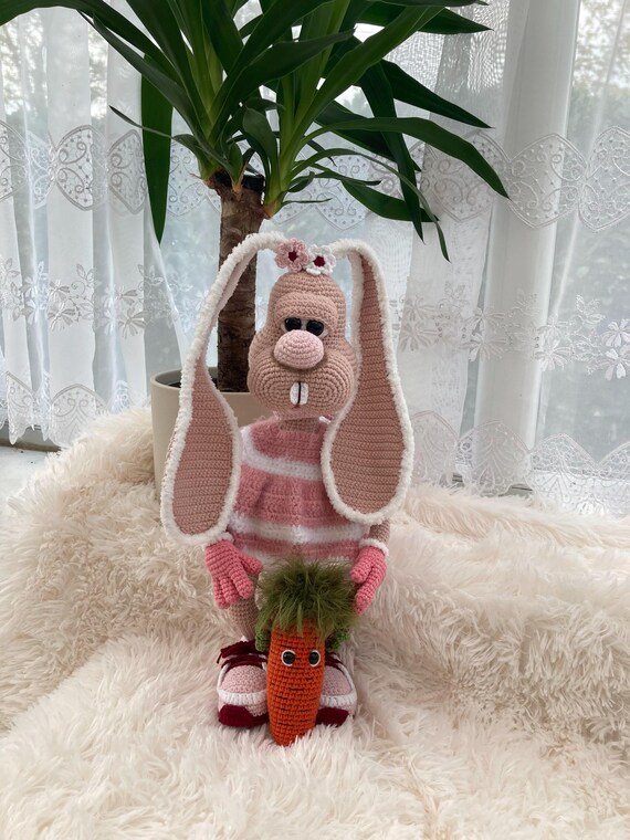 Handmade Crochet Bunny Doll, Poseable, 40cm