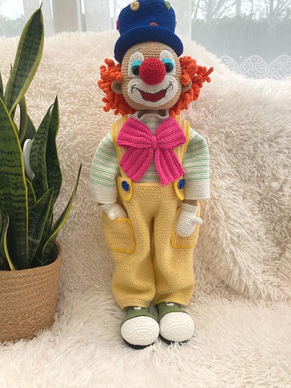 Grand Standing Circus Clown - Sculpted in Thread - Poised Mid-Performance - An Artisan Art Doll