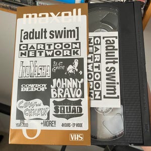 adult swim cartoon network 4 HOURS VHS 2003 with commercials sold as vhs blank (005) inuyasha cowboy bebop johnny bravo cow chicken