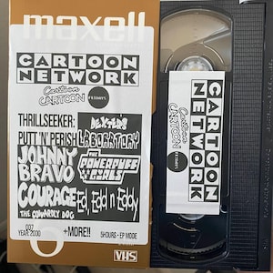 Cartoon Network 5 HORAS VHS 2000 con comerciales vendido como VHS en blanco (007) El laboratorio de Dexter Johnny Bravo Las chicas superpoderosas Eddy Coraje