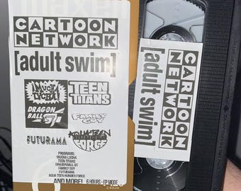 adult swim cartoon network 6 HOURS VHS 2004 with commercials sold as vhs blank (001) mucha lucha teen titans aqua teen