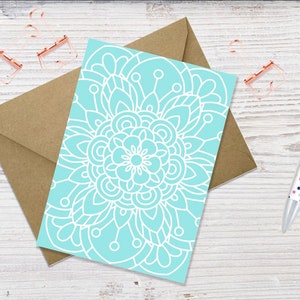 Herunterladbare Mandala Grußkarten | Druckbare Klappkarten