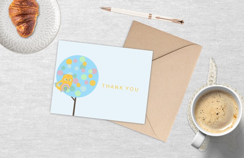 Owl Thank You Card Download image 2