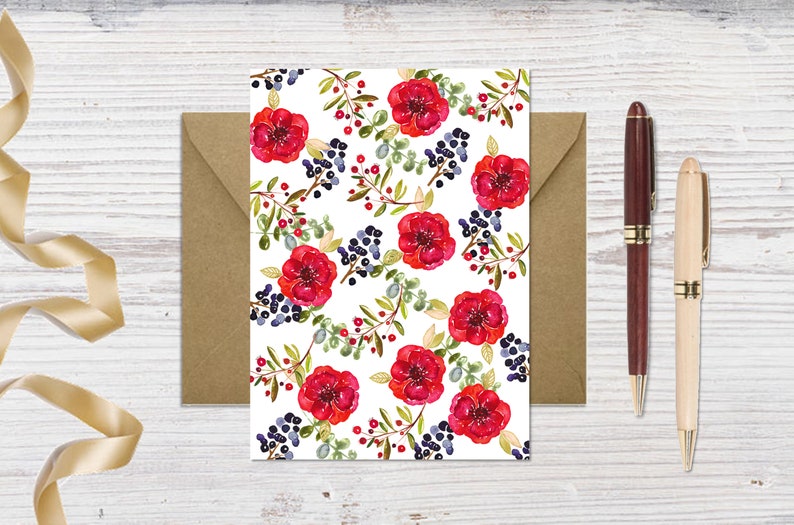 Print at Home Cards Downloadable Prints Girly Stationery Etsy