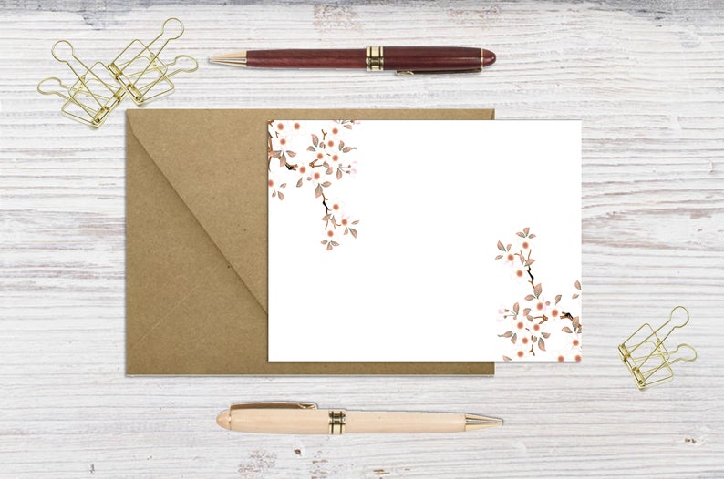 Japanese Stationery, Cherry Blossom Note Cards, Floral Cards image 6