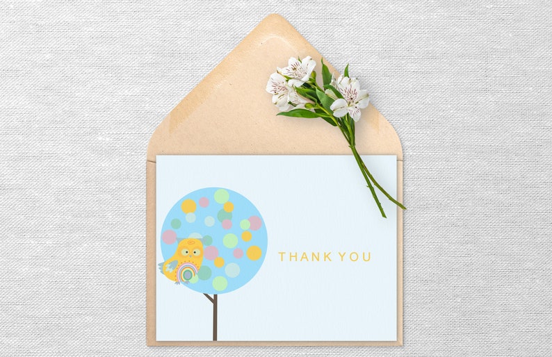 Owl Thank You Card Download image 1