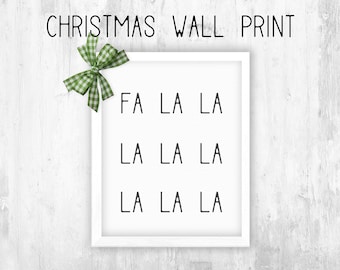 Fa la la Christmas Wall Art – Holiday Printable (PDF)